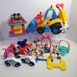Mickey Mouse Clubhouse Figures Vehicles Train Depot Tractor Lot Tested